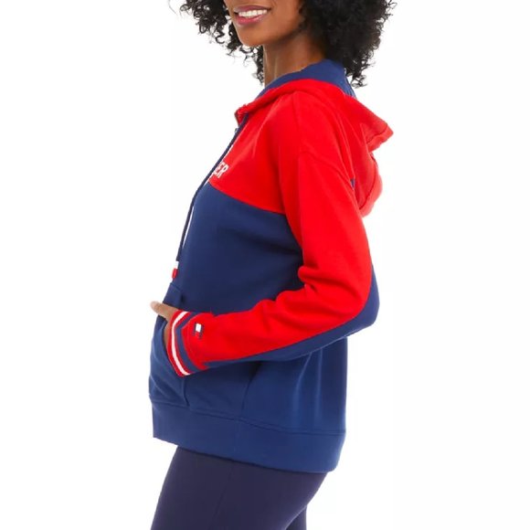 new SCARLET RED Tommy Hilfiger Sport Women's Logo Flag Full Zip Jacket Sz Large - Picture 3 of 6